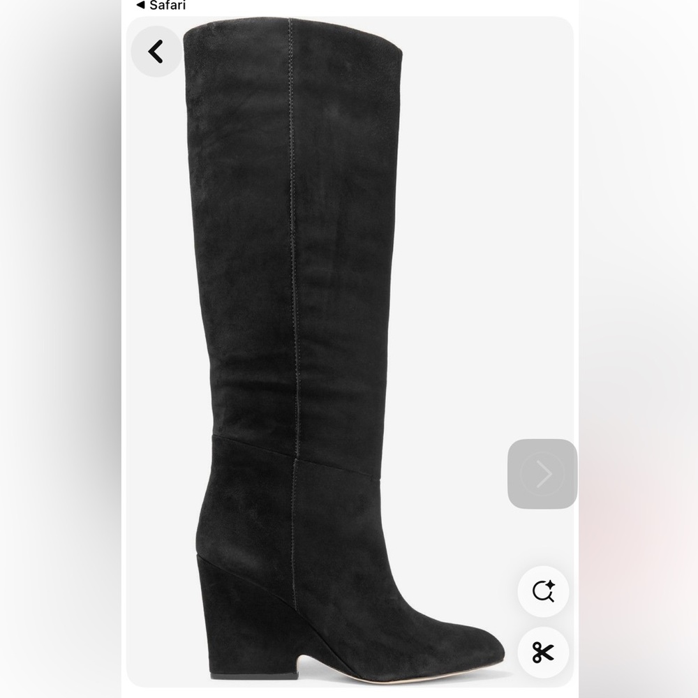 Sam Edelman suede black heeled boots 9.5 excellent condition